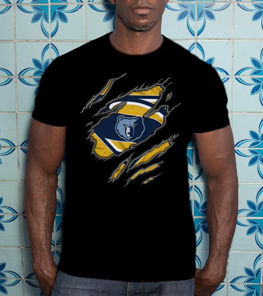 Memphis Grizzlies Claw Ripped Superman Symbol T-Shirt