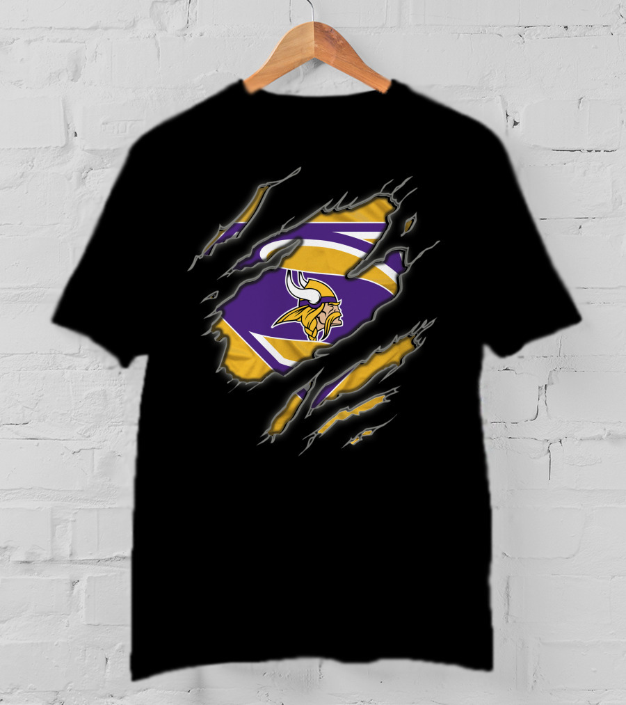 Minnesota Vikings Superman Logo Torn Shield T-Shirt
