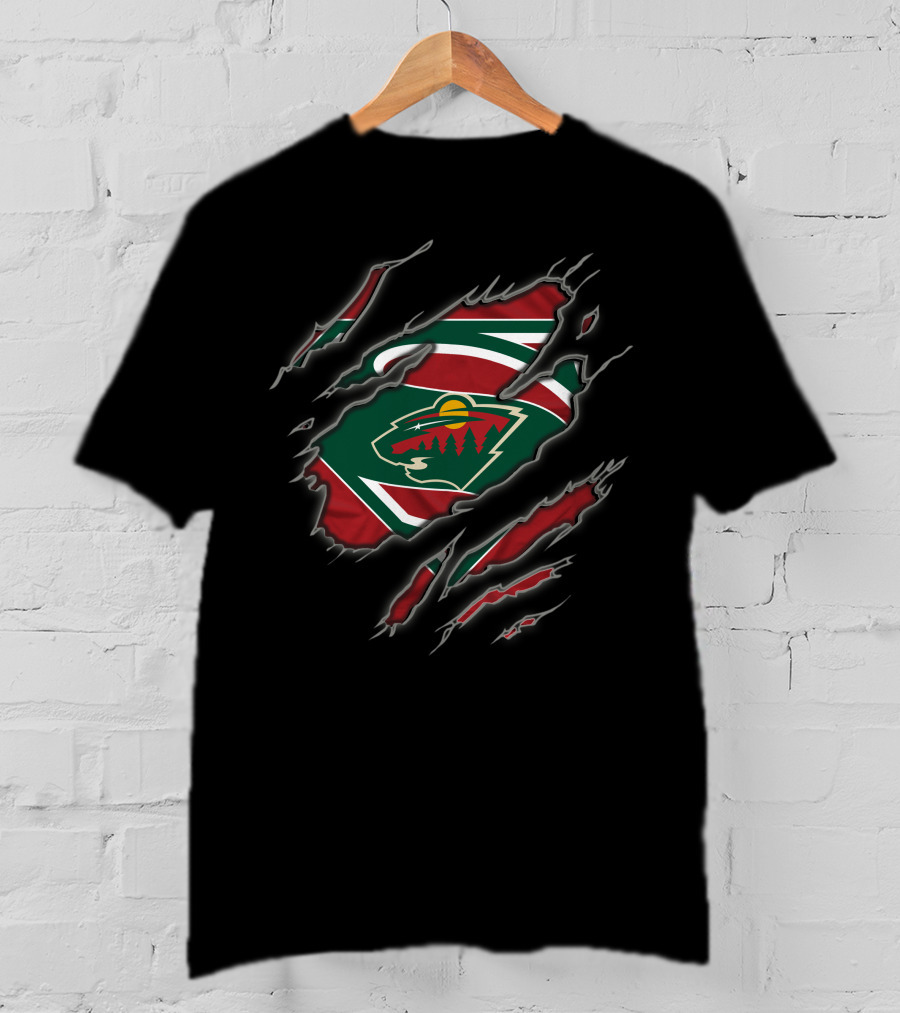 Minnesota Wild Logo Ripped T-Shirt