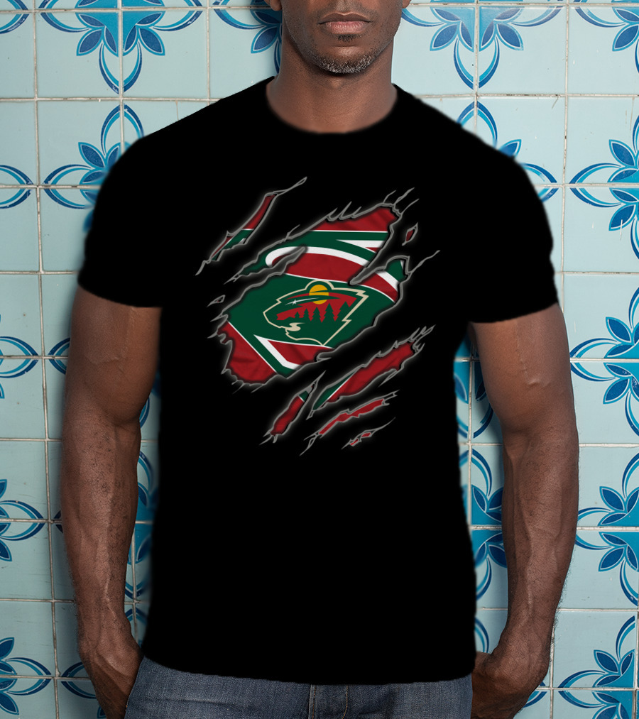 Minnesota Wild Logo Ripped T-Shirt