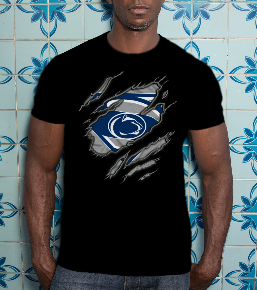Penn State Nittany Lions Superman Themed Tear Through T-Shirt