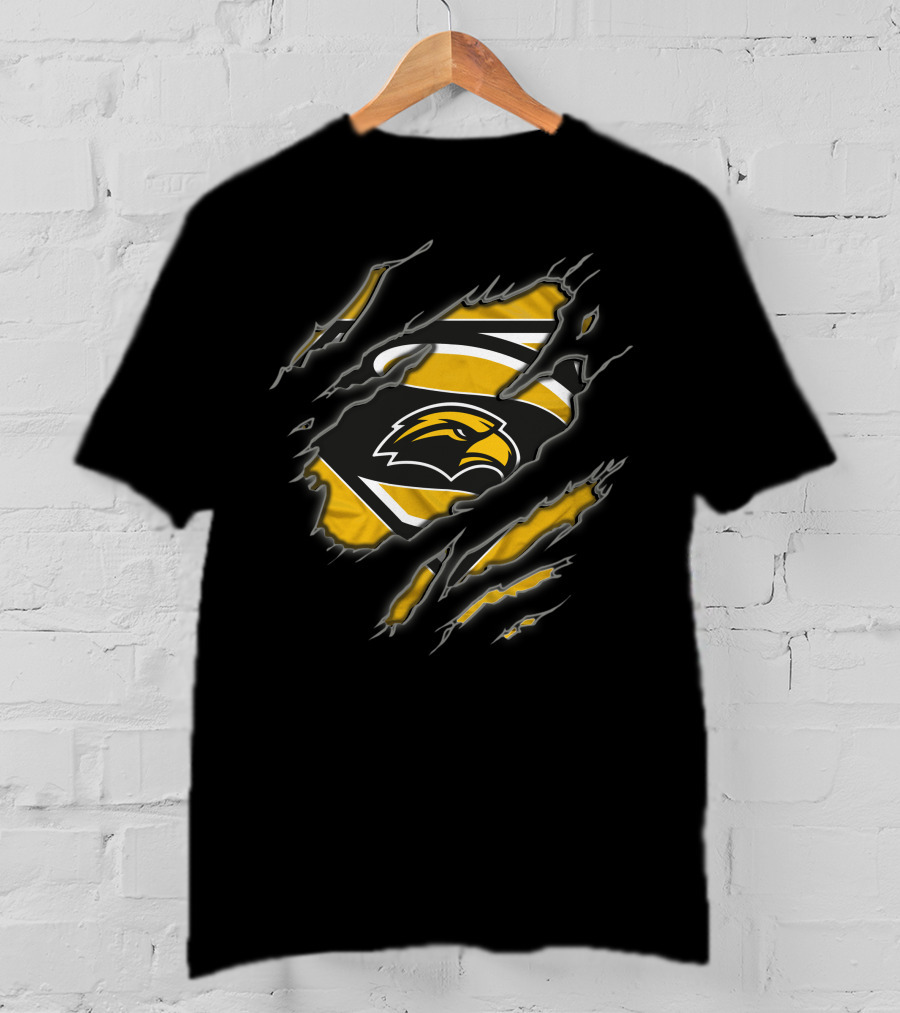 Southern Mississippi Golden Eagles Superman Symbol Torn Reveal T-Shirt