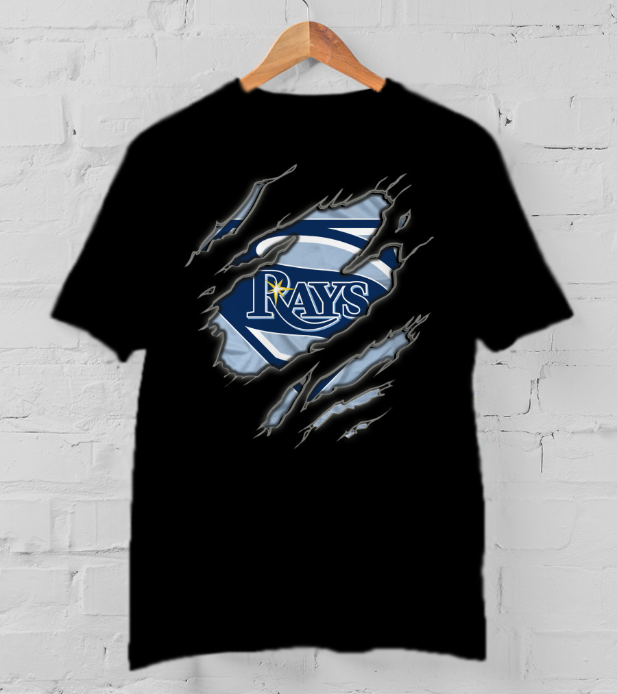 Tampa Bay Rays Superman Emblem With Claw Marks T-Shirt