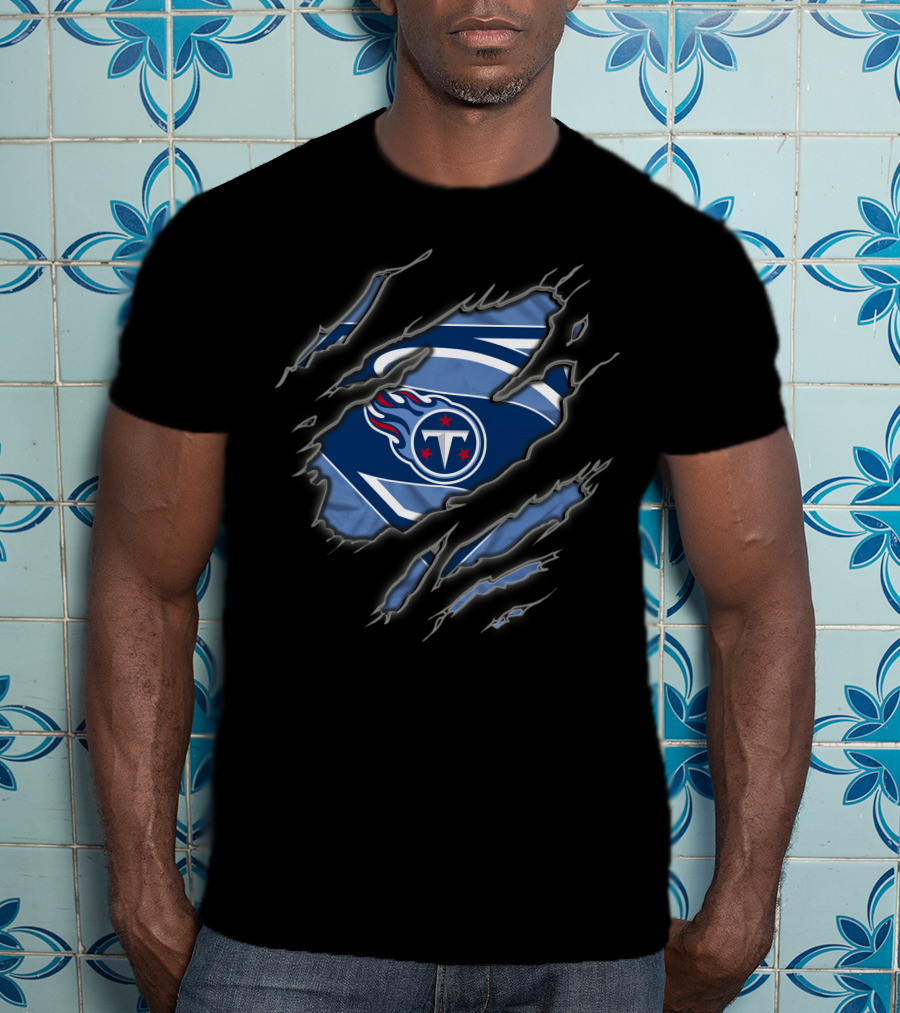 Tennessee Titans Superman Logo Tear 1 T-Shirt