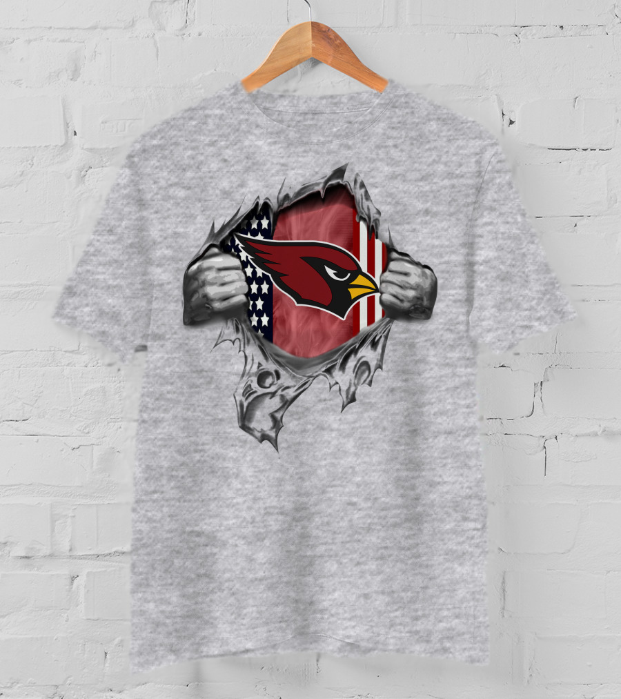 Arizona Cardinals Logo American Flag T-Shirt
