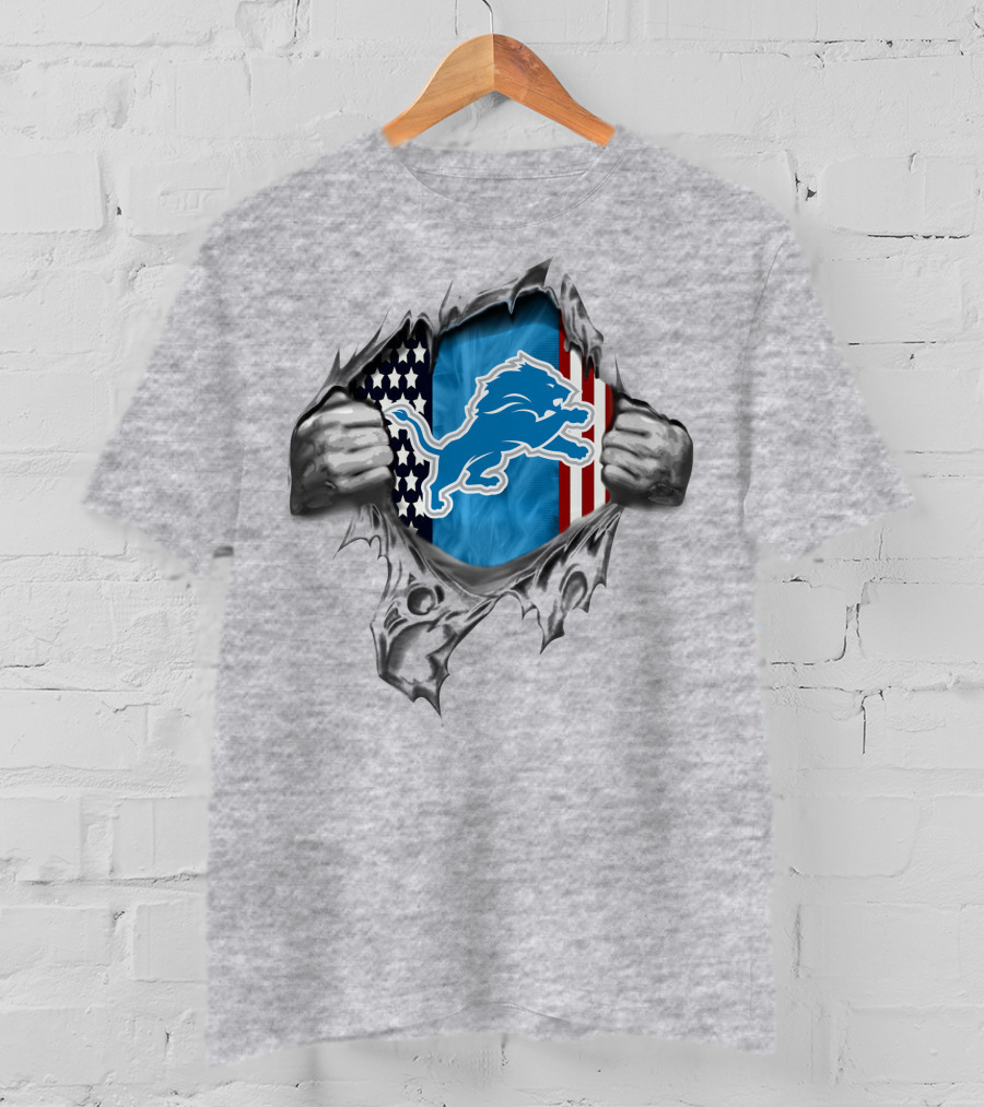 Detroit Lions American Flag Burst T-Shirt