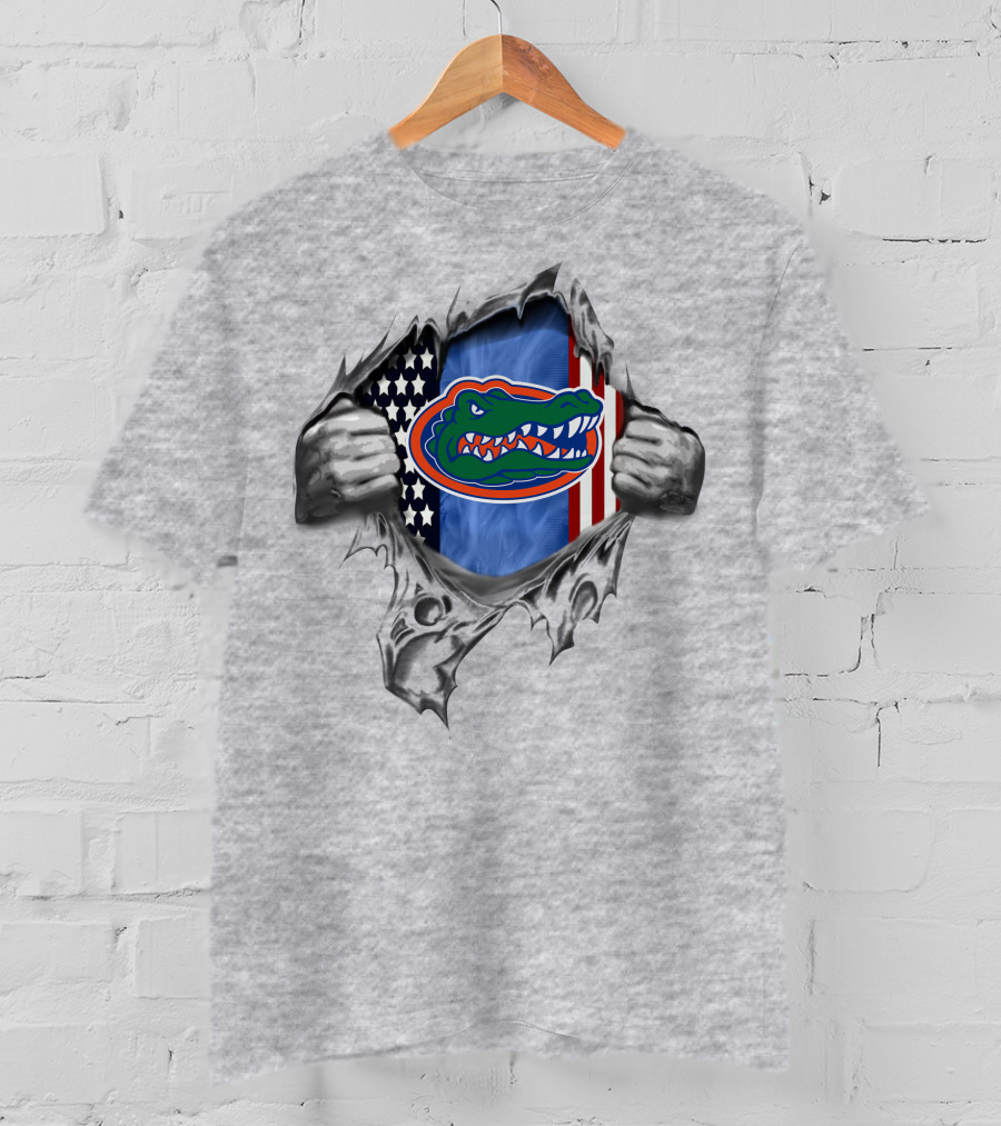 Florida Gators American Flag Alligator Logo Unveiling T-Shirt