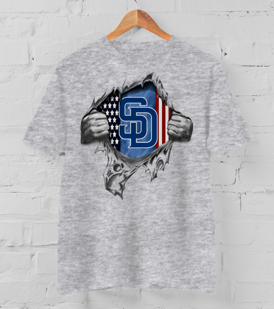 San Diego Padres American Flag Rip T-Shirt