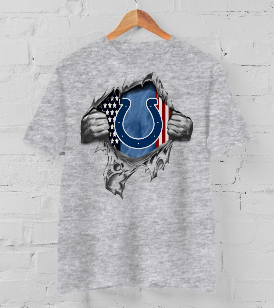 Indianapolis Colts American Flag Ripped T-Shirt