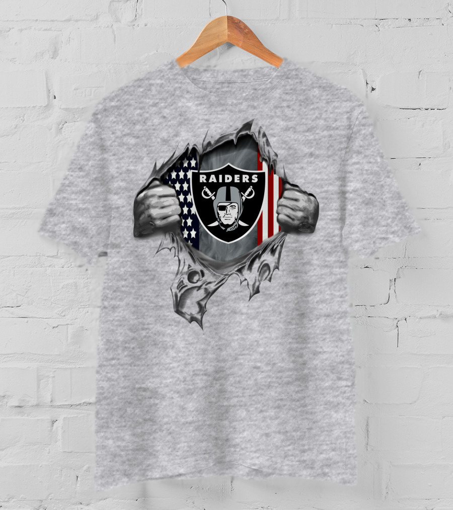 Las Vegas Raiders American Flag Shield T-Shirt