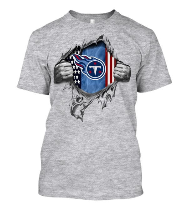 Tennessee Titans Logo With American Flag T-Shirt