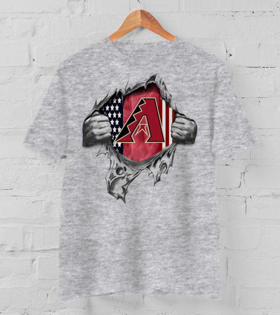 Arizona Diamondbacks American Flag Rip T-Shirt