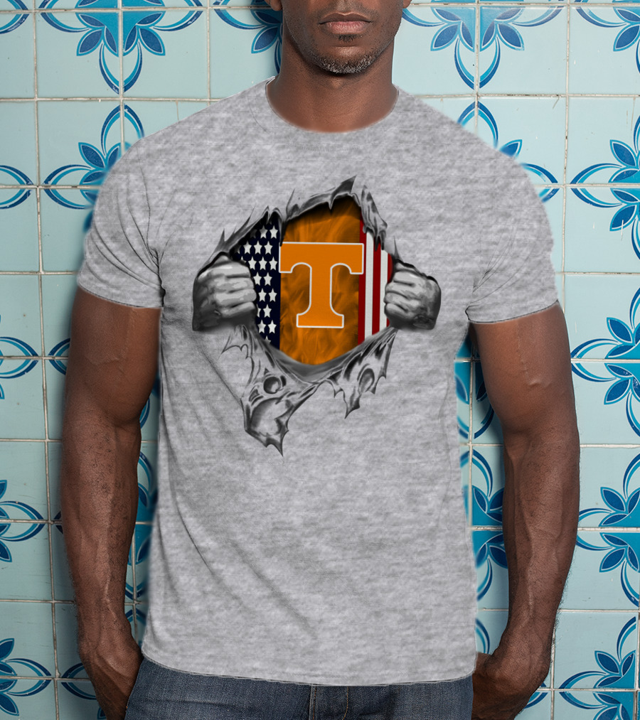 Tennessee Volunteers American Flag Peel T-Shirt