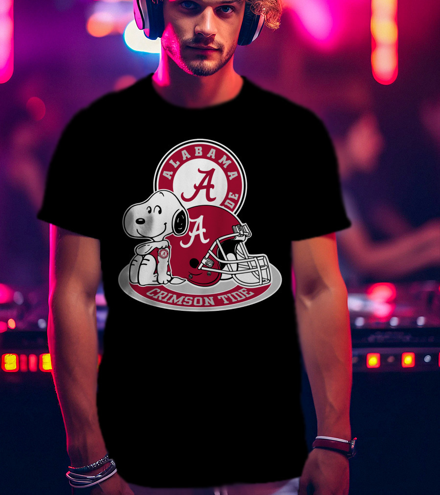 Alabama Crimson Tide Snoopy Helmet T-Shirt