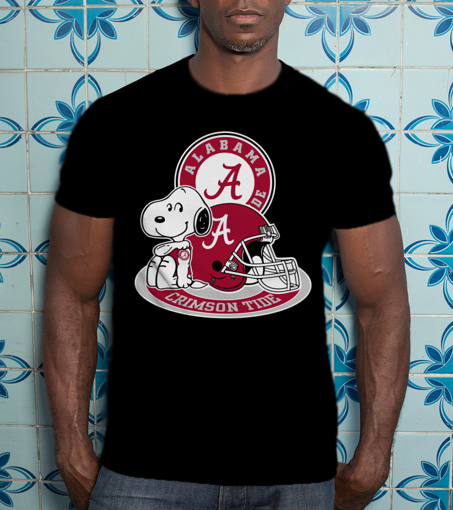 Alabama Crimson Tide Snoopy Helmet T-Shirt