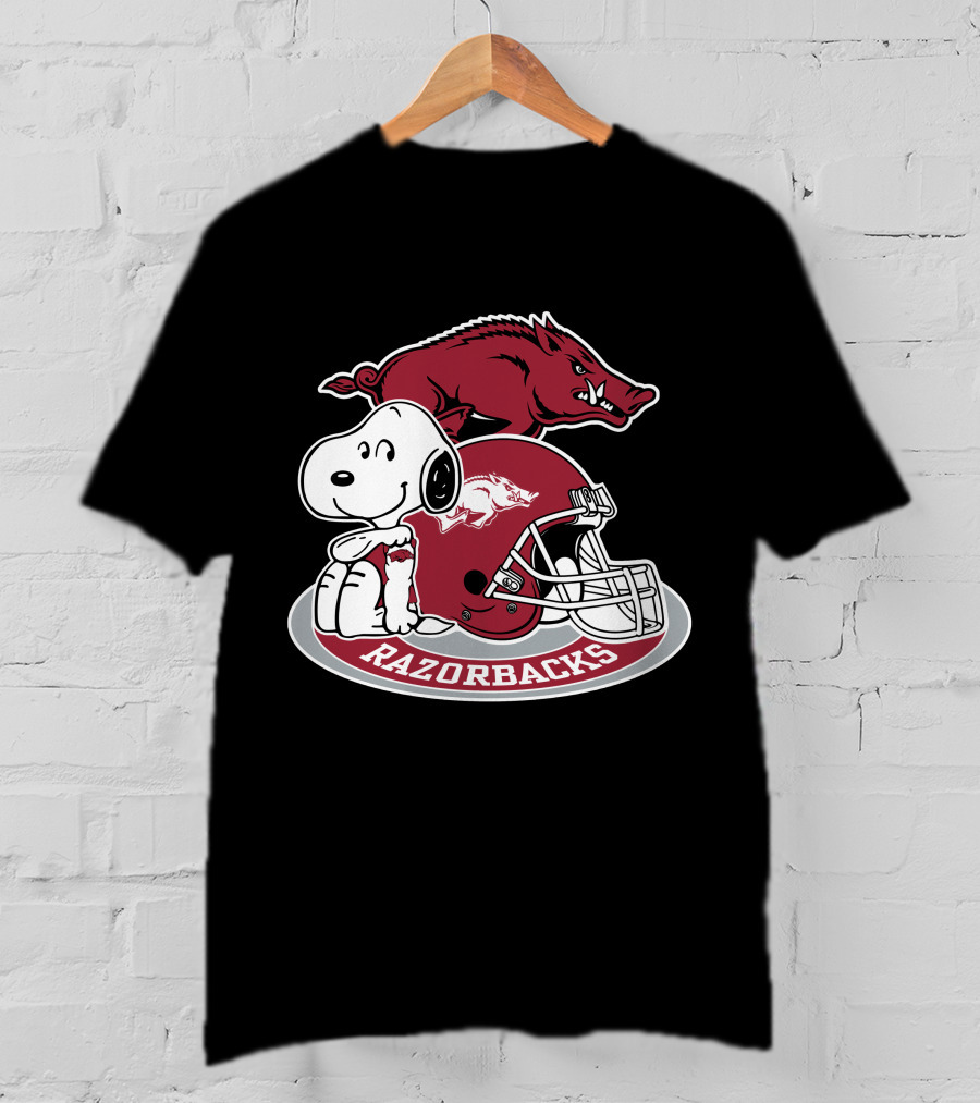 Arkansas Razorbacks Snoopy Football Helmet Razorbacks T-Shirt