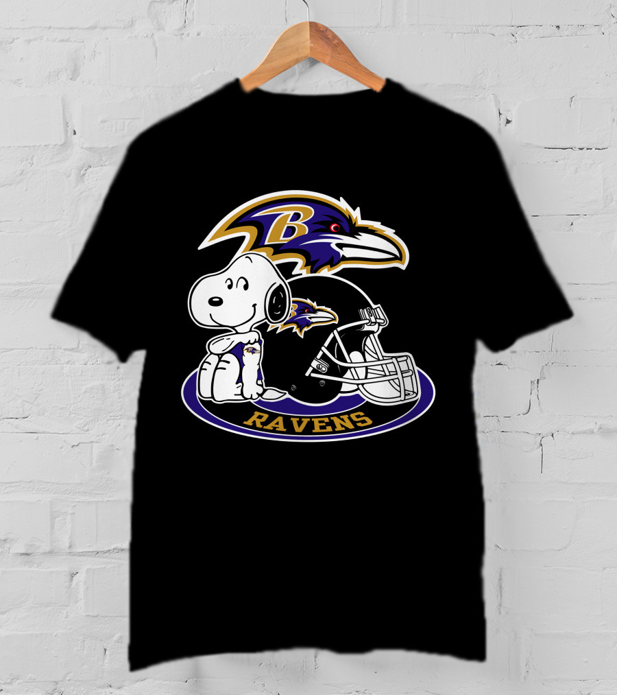 Baltimore Ravens Snoopy Helmet Logo Ravens T-Shirt