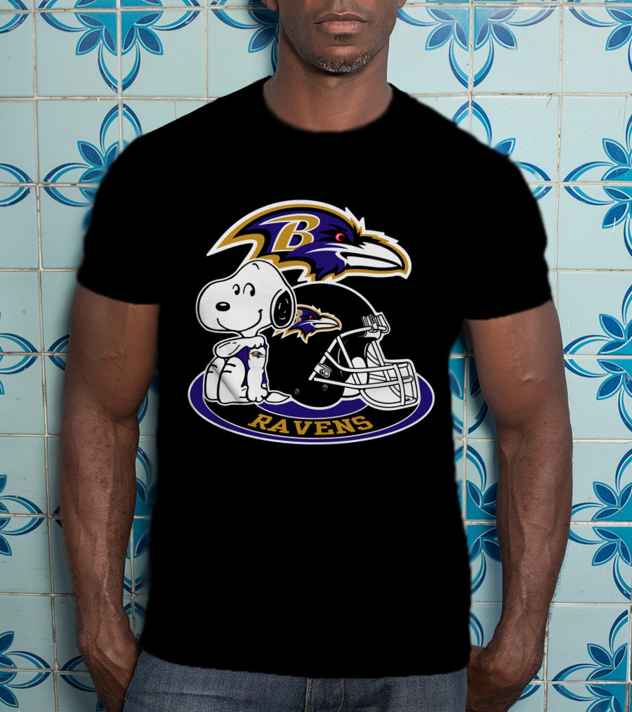 Baltimore Ravens Snoopy Helmet Logo Ravens T-Shirt