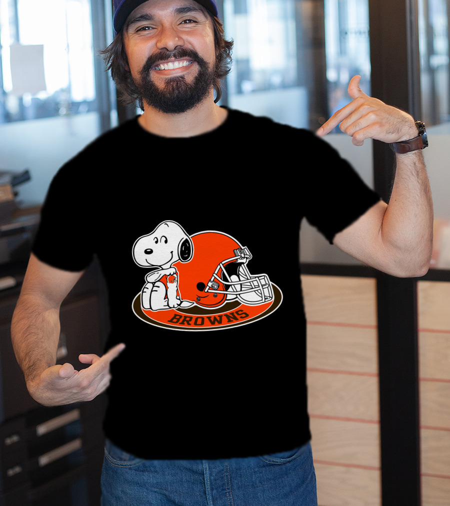 Snoopy Cleveland Browns Helmet Browns T-Shirt