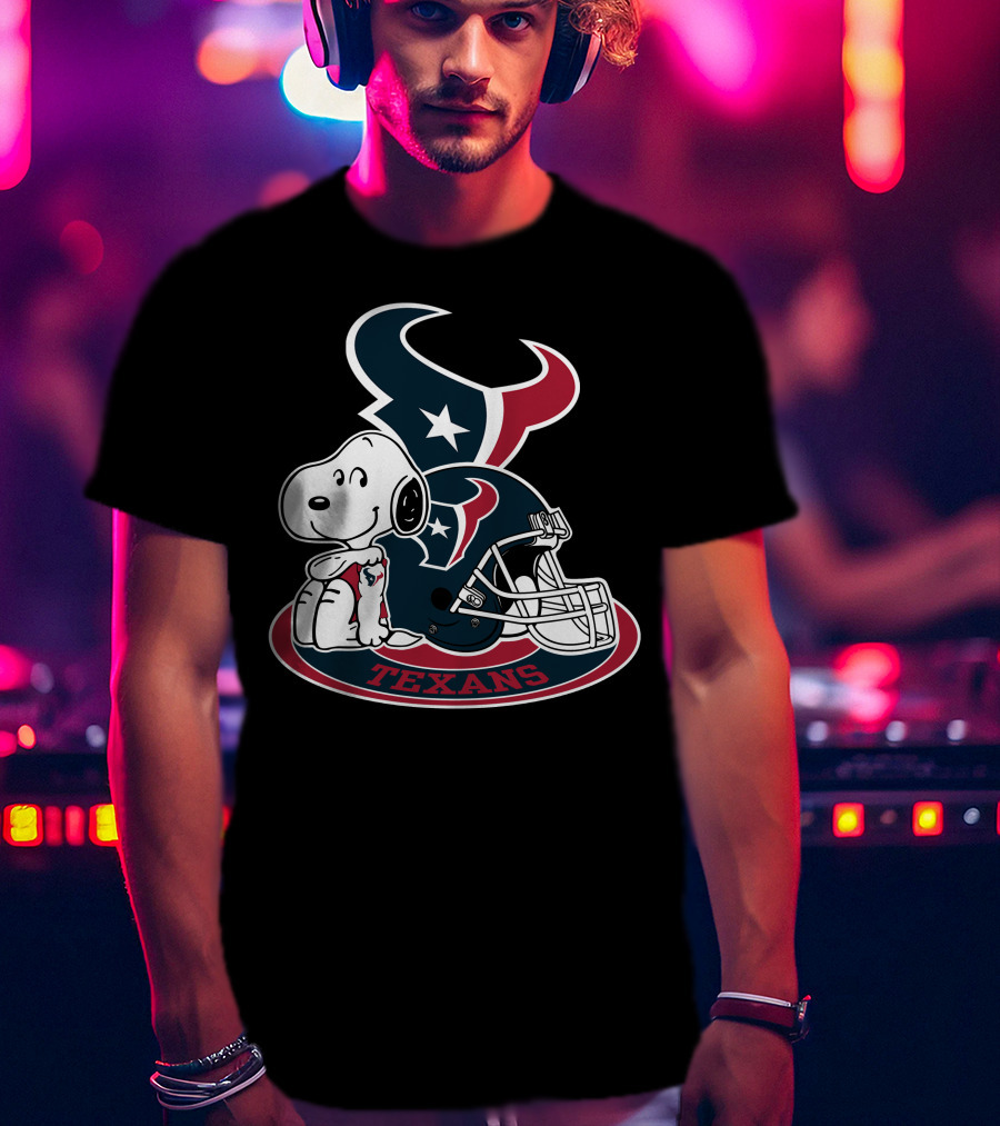 Houston Texans Snoopy Helmet T-Shirt