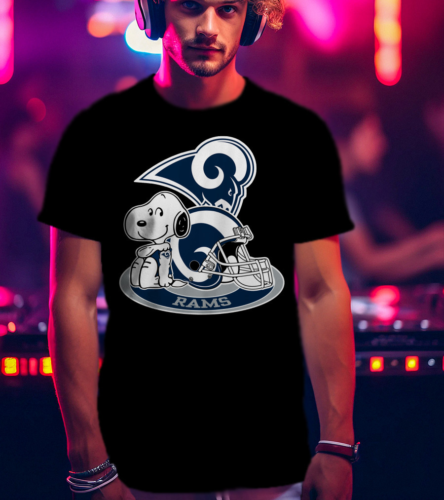 Los Angeles Rams Snoopy Football Helmet T-Shirt