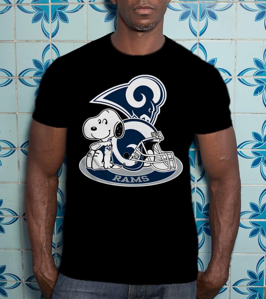 Los Angeles Rams Snoopy Football Helmet T-Shirt