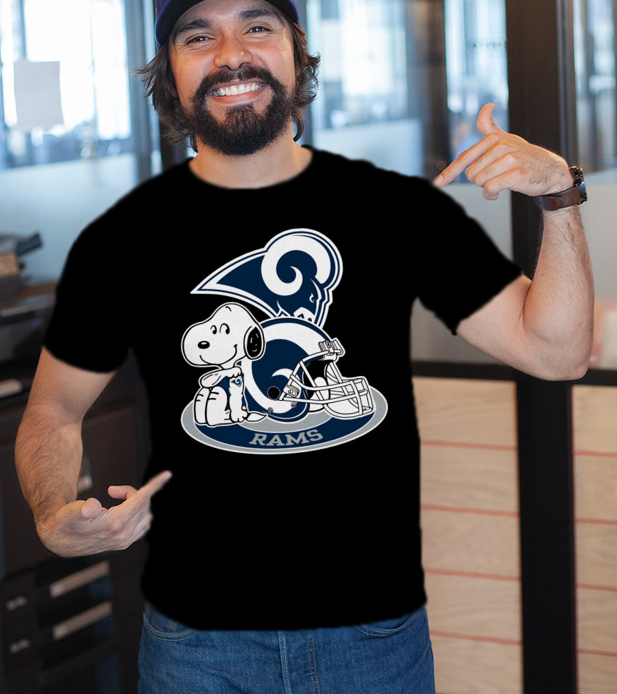 Los Angeles Rams Snoopy Football Helmet T-Shirt
