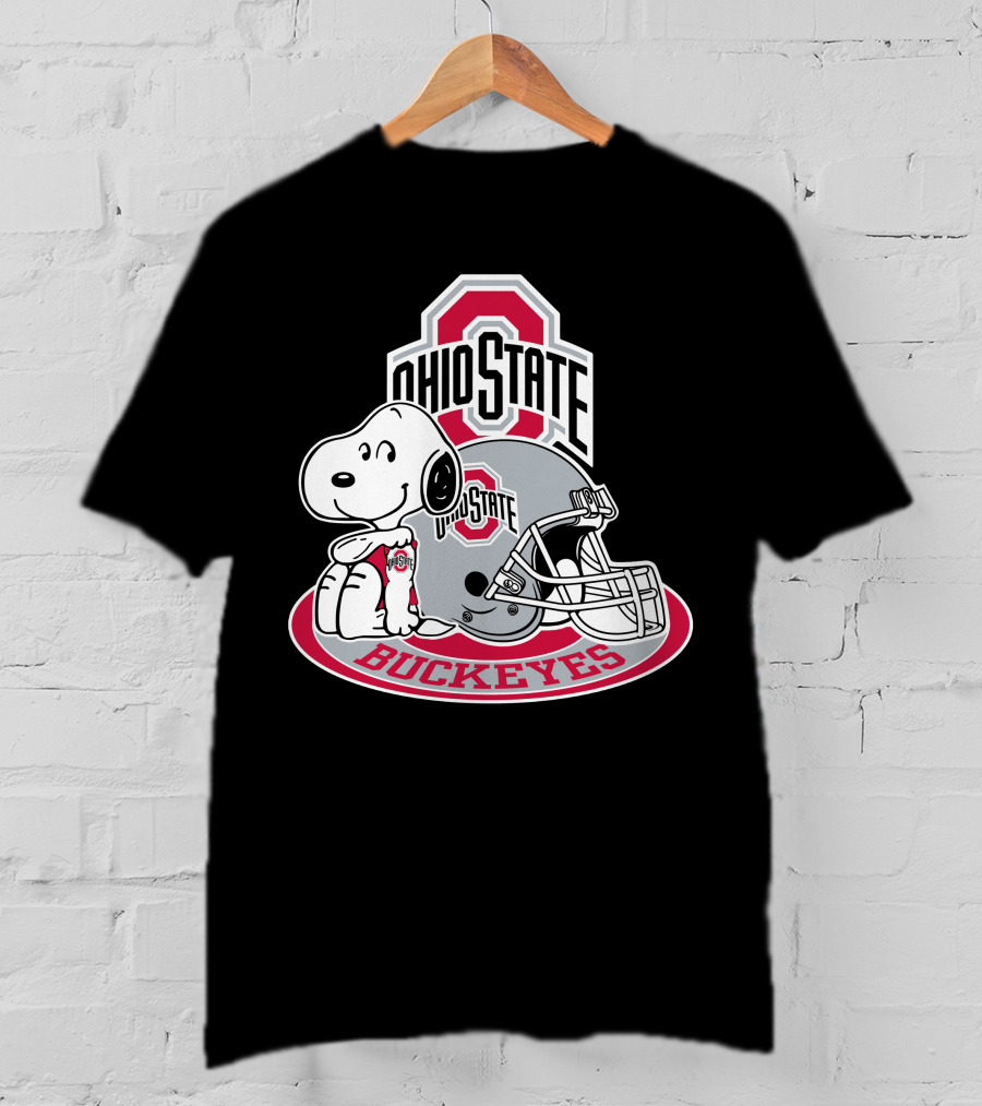 Ohio State Buckeyes Snoopy With Logo And Helmet T-Shirt