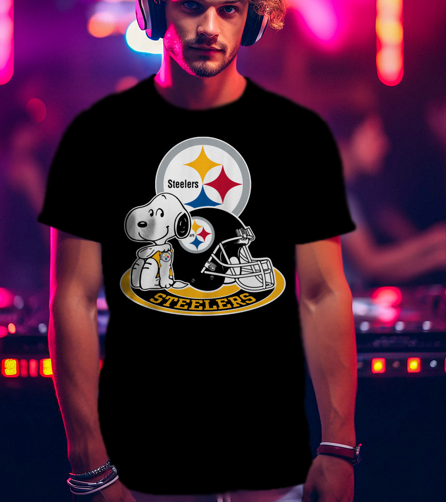 Steelers Snoopy Pittsburgh Helmet Nfl Peanuts Football Combination T-Shirt