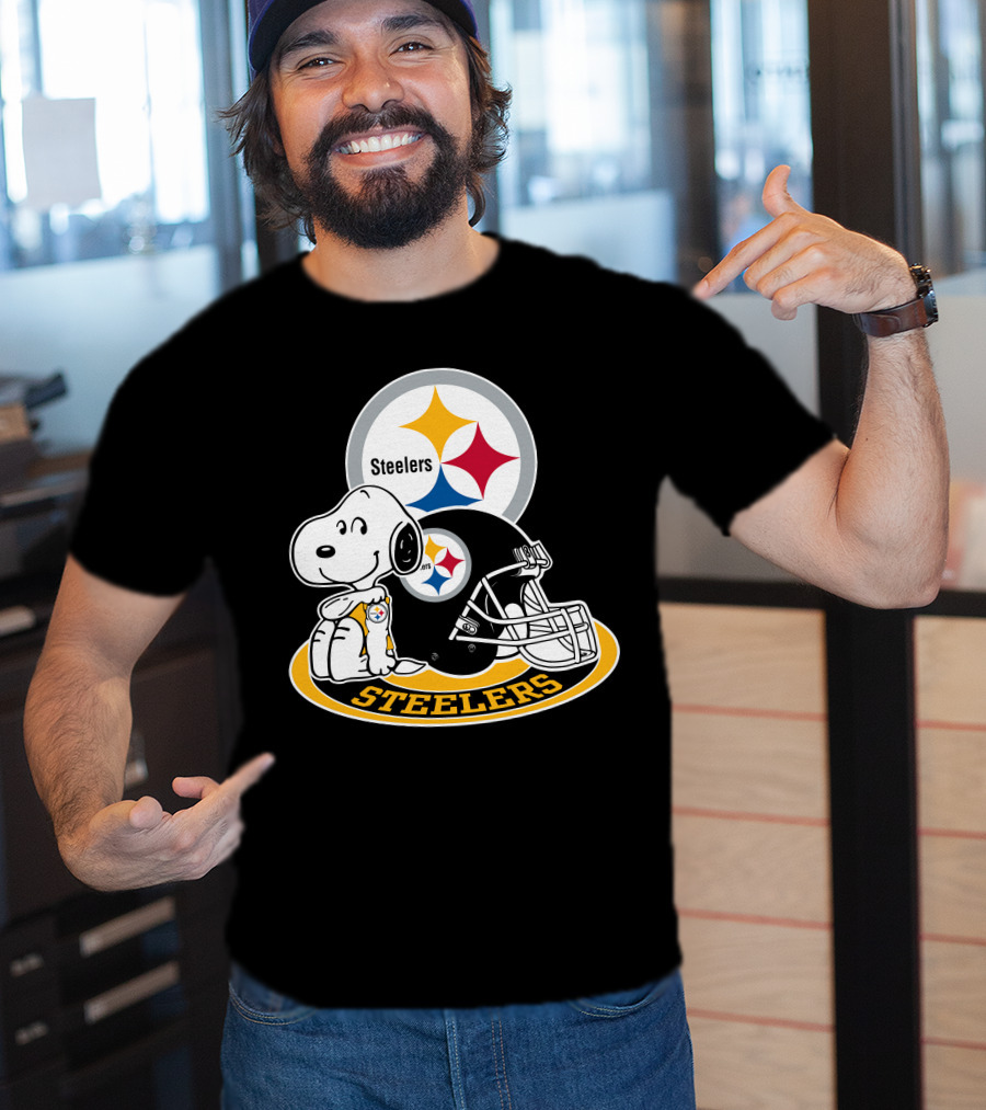 Steelers Snoopy Pittsburgh Helmet Nfl Peanuts Football Combination T-Shirt