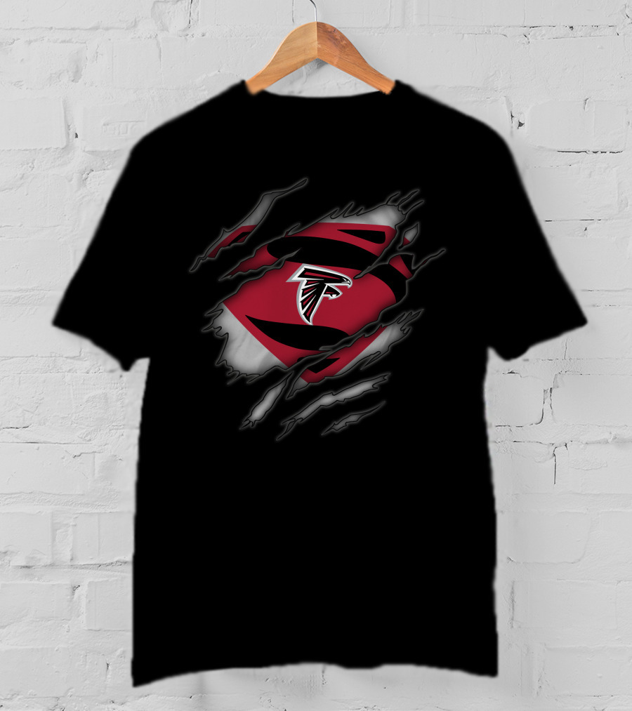 Atlanta Falcons Logo Superman Rip T-Shirt