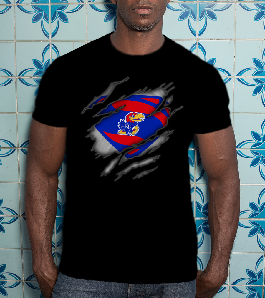 Kansas Jayhawks Ku Superman Jayhawk T-Shirt