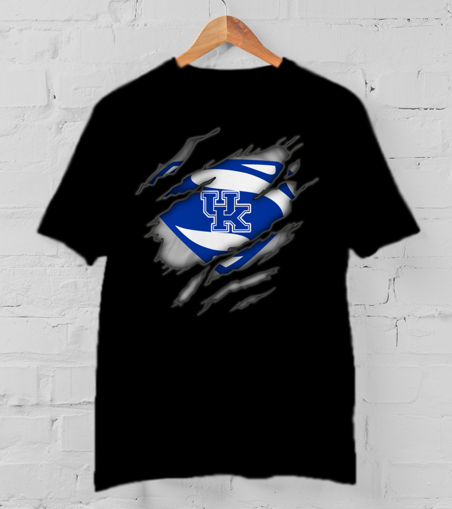 Kentucky Wildcats Uk Logo Superman T-Shirt