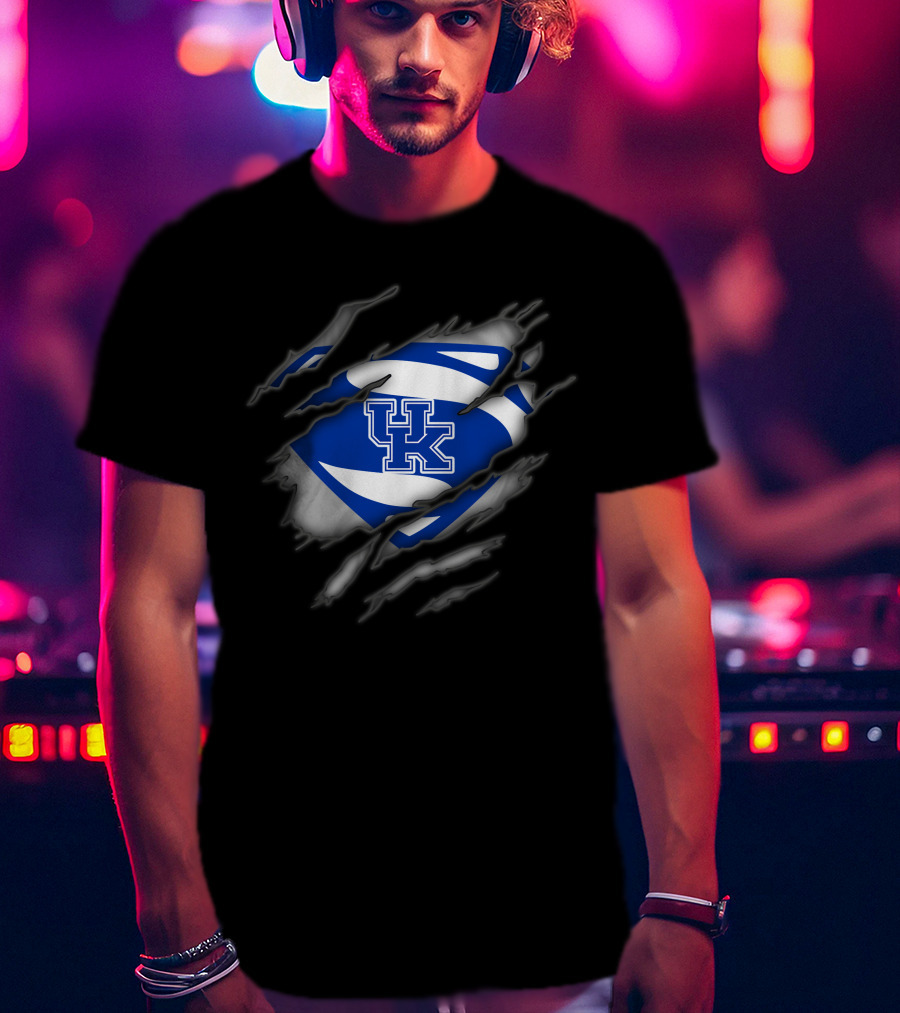 Kentucky Wildcats Uk Logo Superman T-Shirt