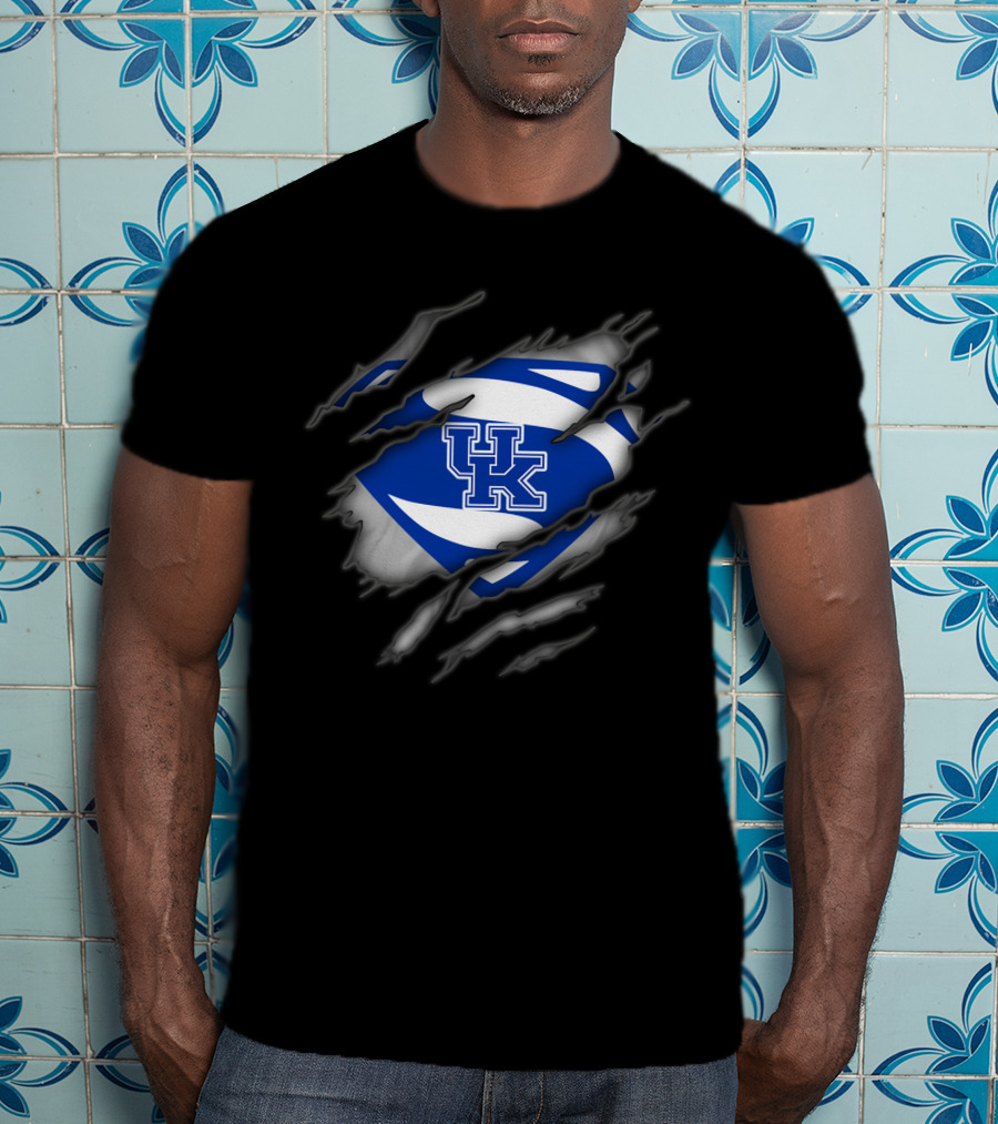 Kentucky Wildcats Uk Logo Superman T-Shirt