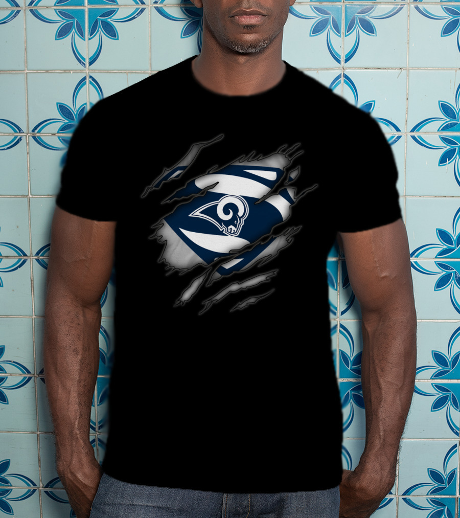 Los Angeles Rams Torn Superman T-Shirt
