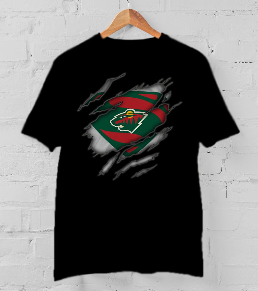 Minnesota Wild Claw Tear Superhero T-Shirt