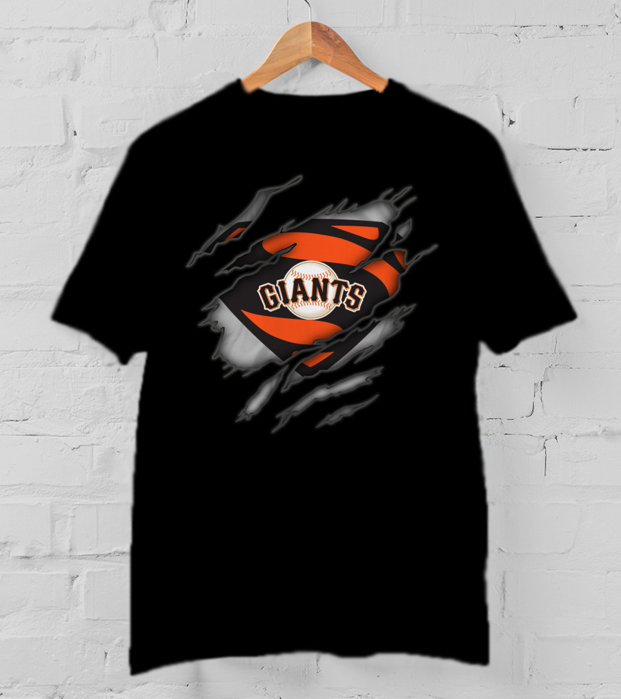 San Francisco Giants Baseball Logo Tear Superman Style T-Shirt