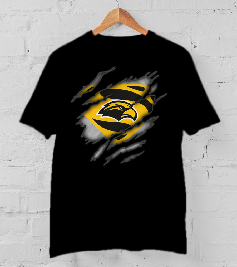 Southern Mississippi Golden Eagles Superman Style Emblem With Eagle T-Shirt