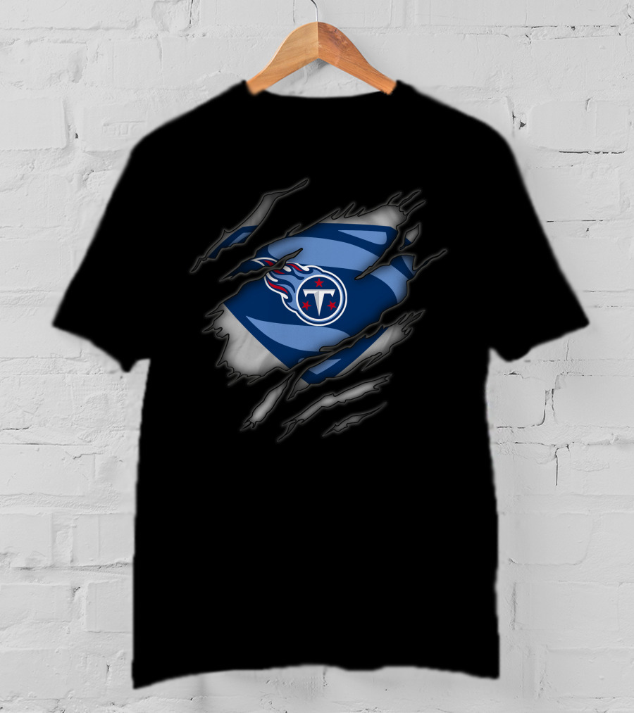 Tennessee Titans Logo Torn Superman Style T-Shirt