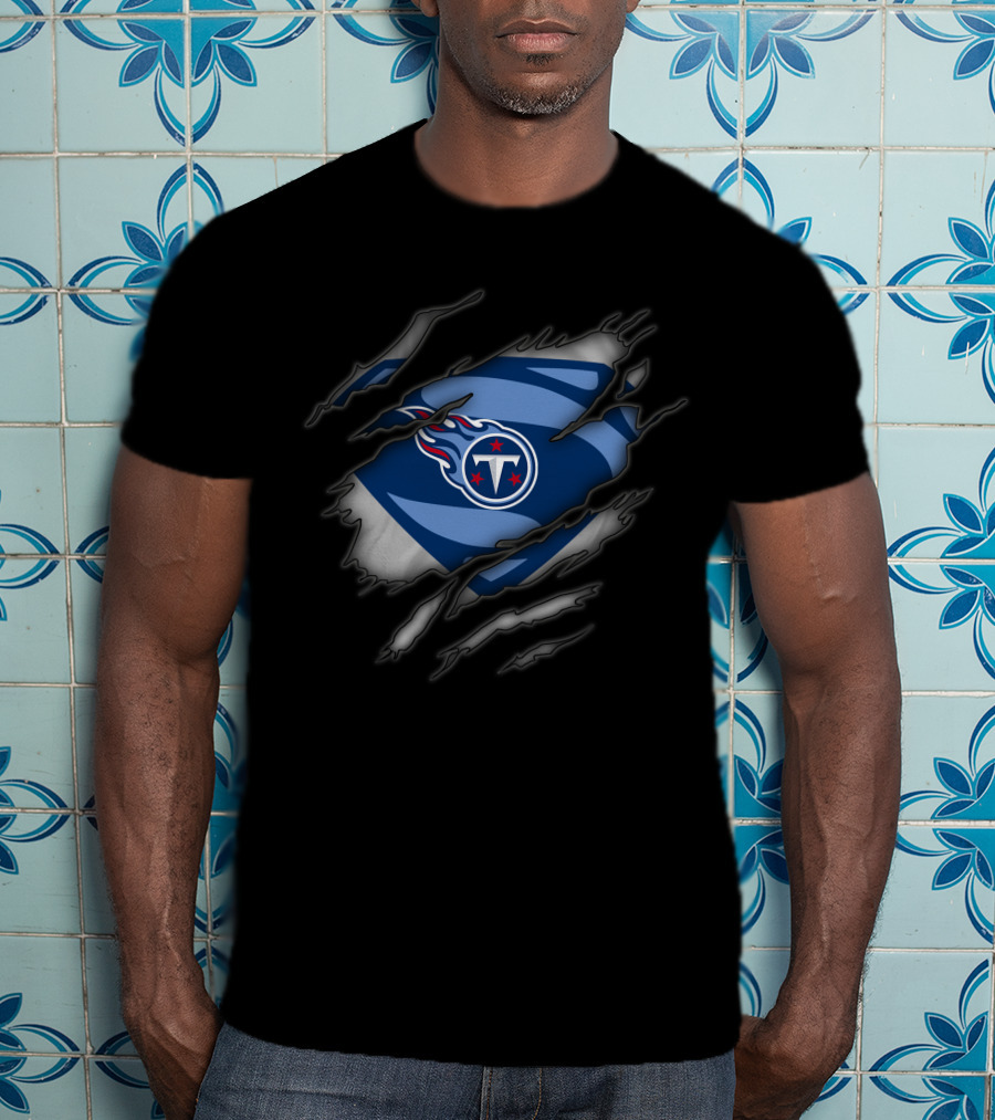 Tennessee Titans Logo Torn Superman Style T-Shirt