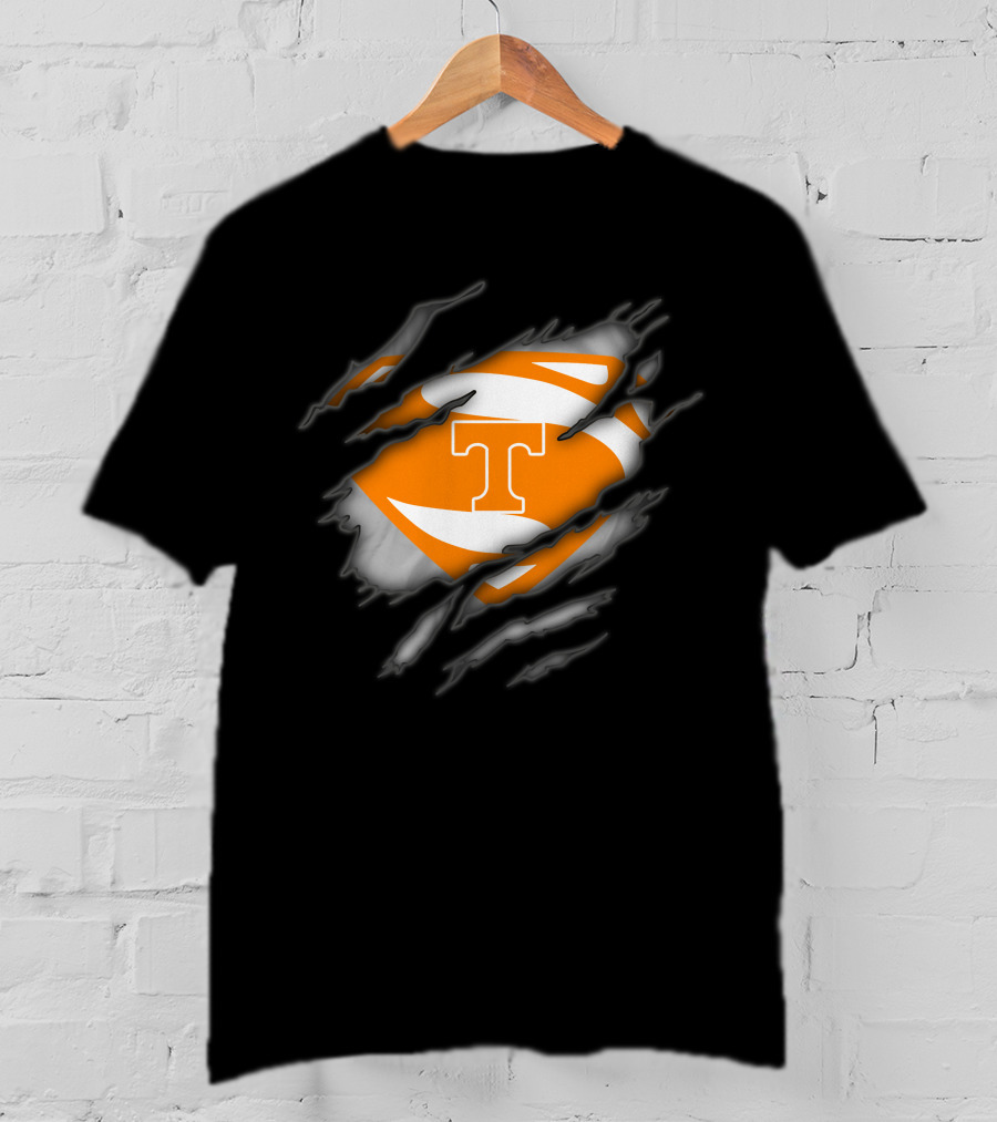 Tennessee Volunteers Iconic T Logo Superhero Rip T-Shirt