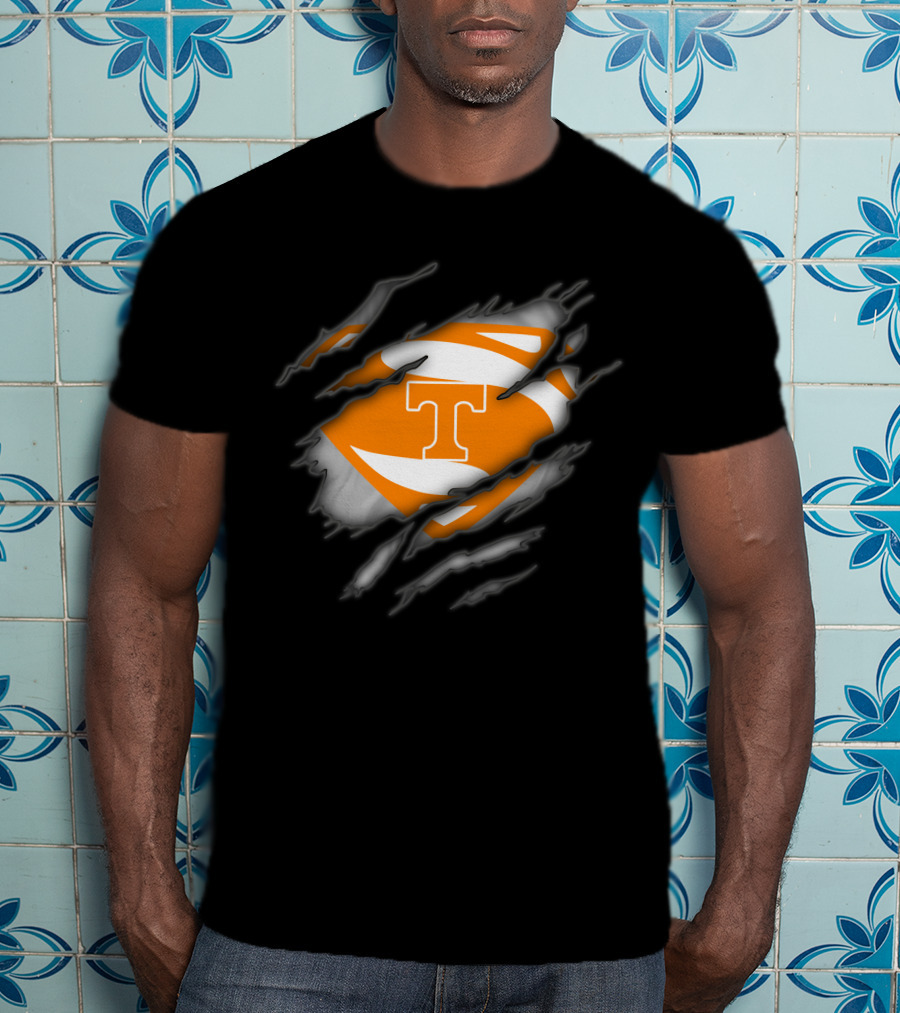 Tennessee Volunteers Iconic T Logo Superhero Rip T-Shirt