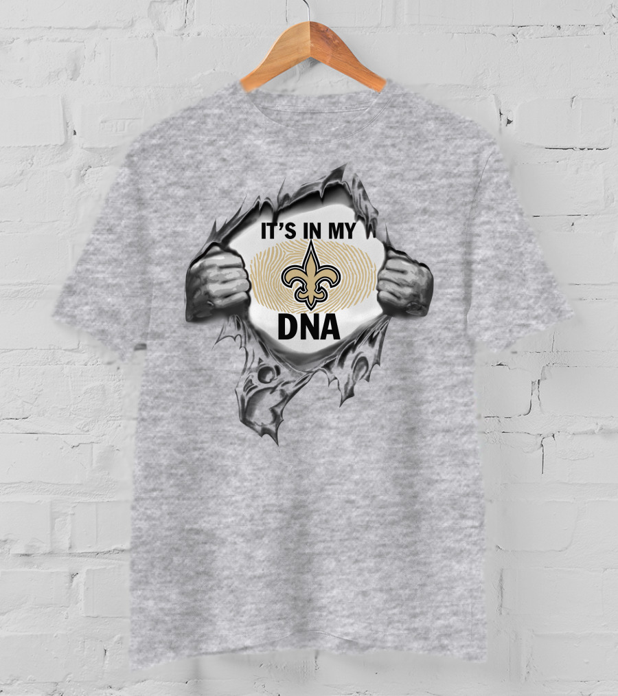 New Orleans Saints It's In My Dna Fleur-De-Lis Fingerprint T-Shirt