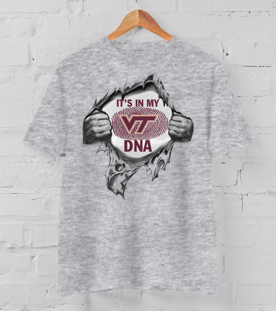 Virginia Tech Hokies It's In My Dna Vt Fingerprint T-Shirt