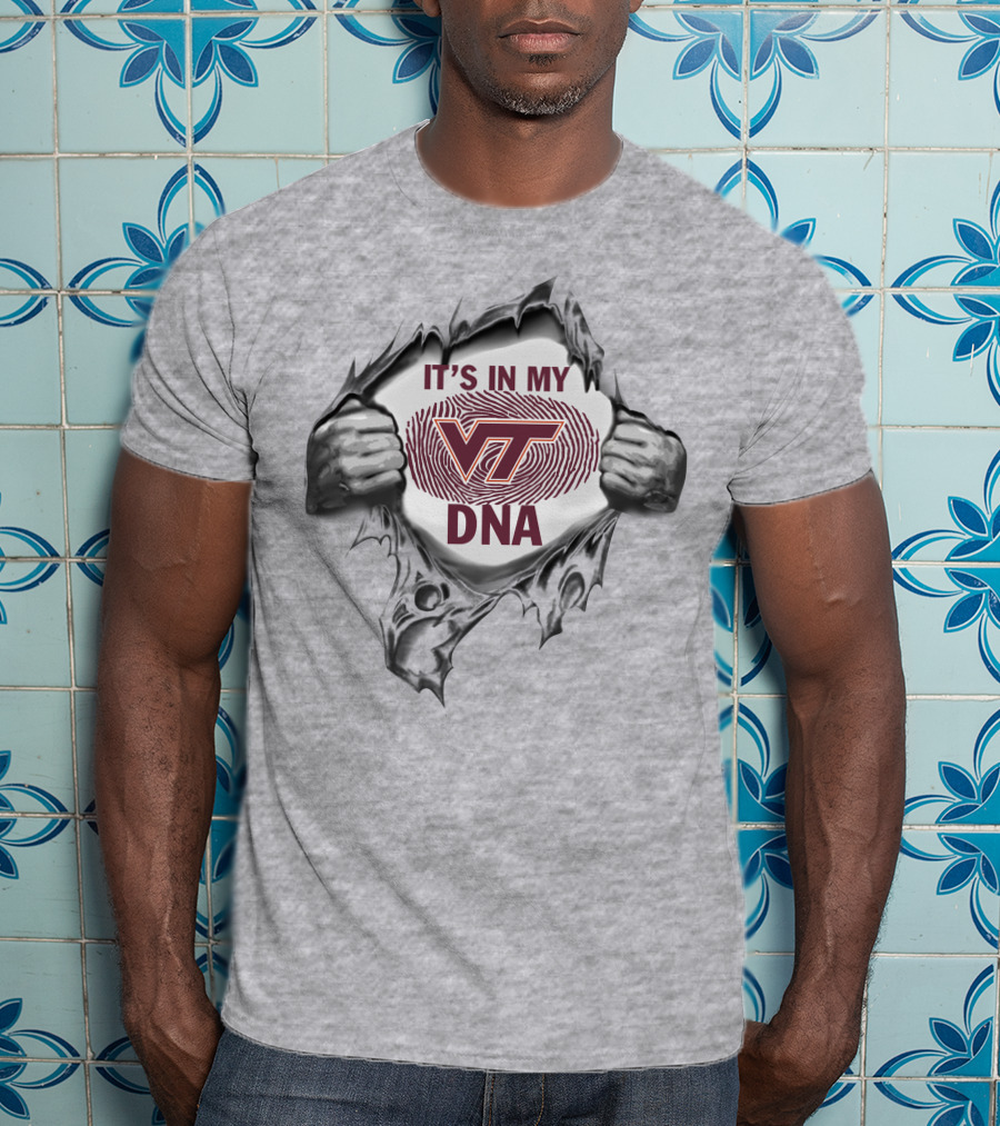 Virginia Tech Hokies It's In My Dna Vt Fingerprint T-Shirt