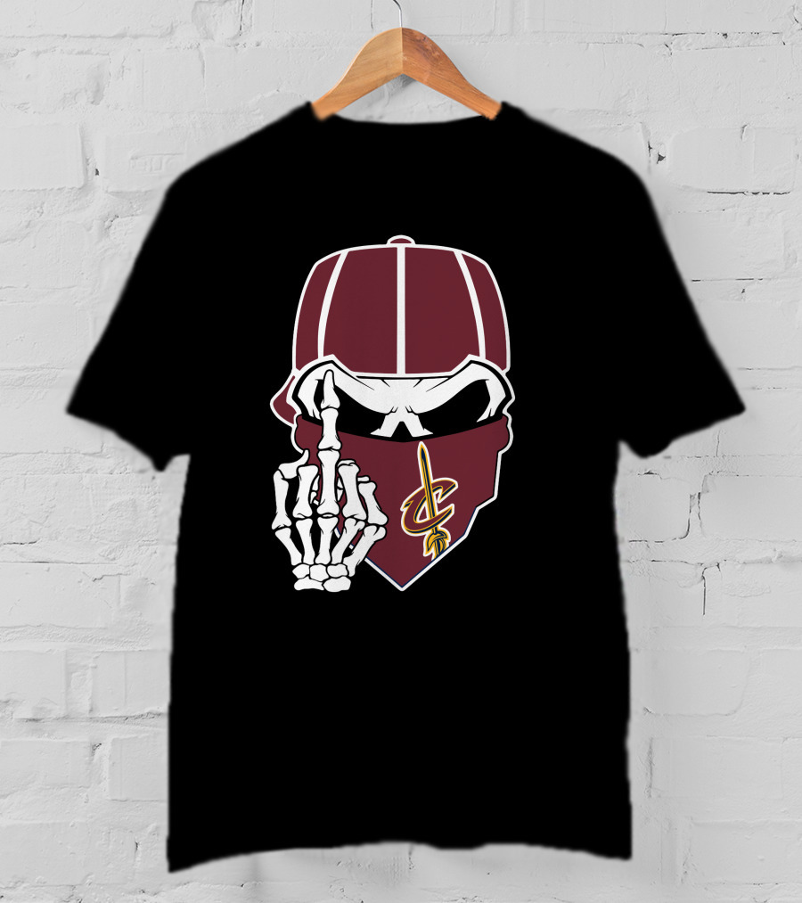 Cleveland Cavaliers Skull Cap Hand Gesture T-Shirt