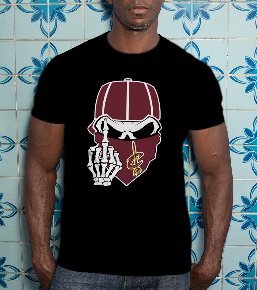 Cleveland Cavaliers Skull Cap Hand Gesture T-Shirt