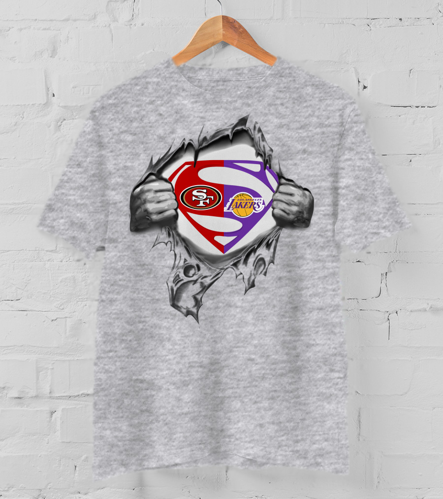 49ers Los Angeles Lakers Superman Logo T-Shirt