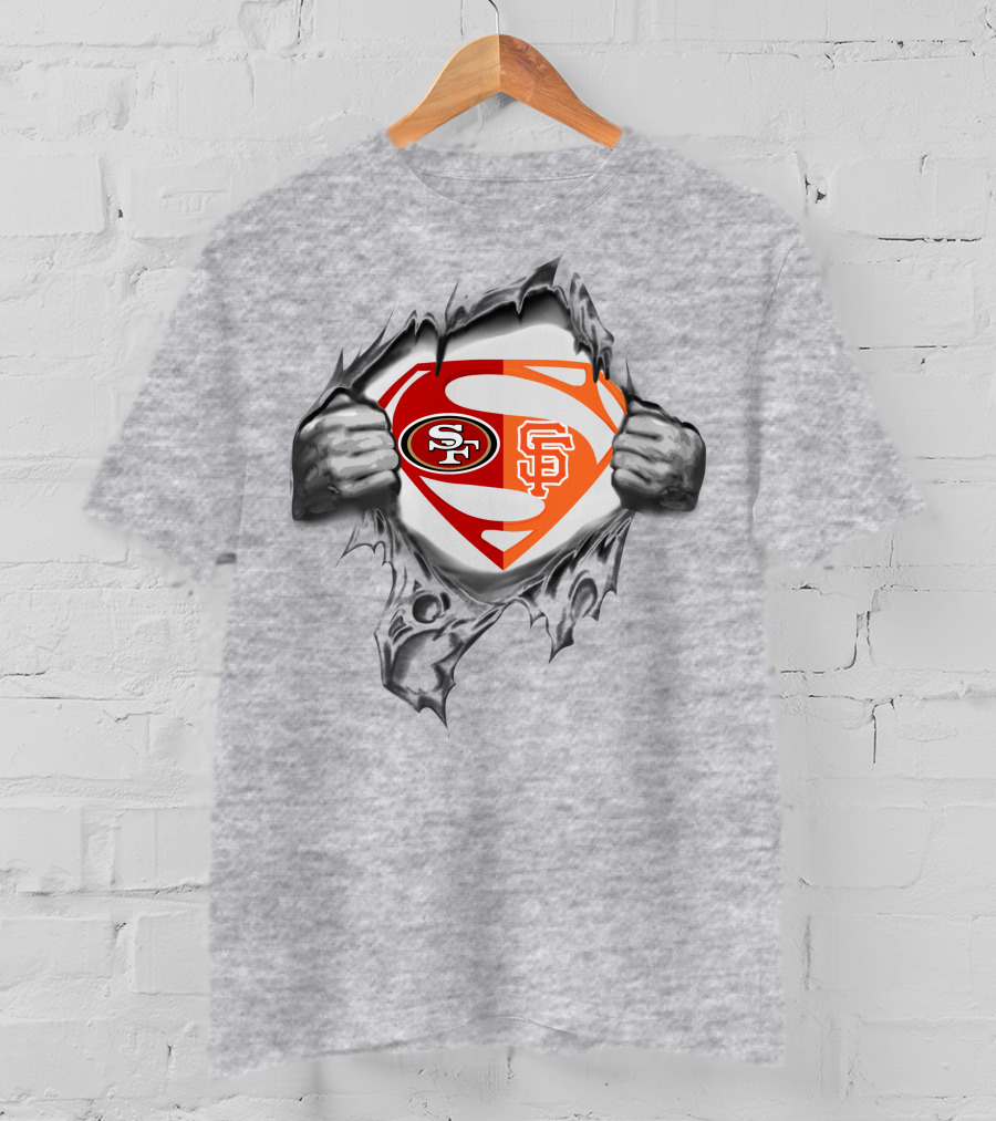 49ers Sf Giants Superman Logo Fusion T-Shirt